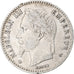 França, Napoleon III, 50 Centimes, 1865, Strasbourg, EF(40-45), Prata