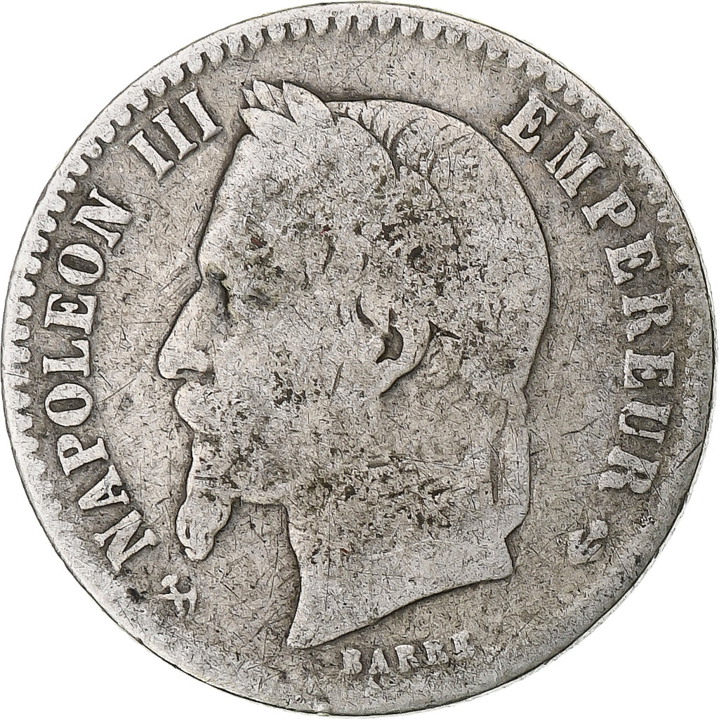 Frankreich, Napoleon III, 50 Centimes, 1867, Bordeaux, SGE+, Silber, KM:814.3