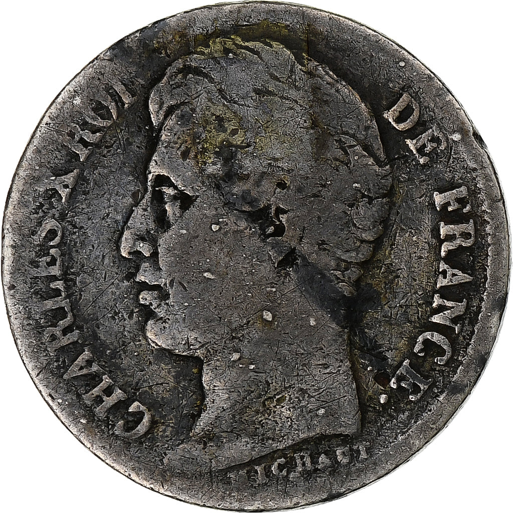 Frankreich, Charles X, 1/2 Franc, 1828, Paris, S, Silber, KM:723.1, Gadoury:402