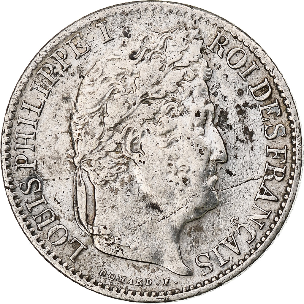 França, 1/2 Franc, Louis-Philippe, 1838, Paris, Prata, VF(30-35), Gadoury:408