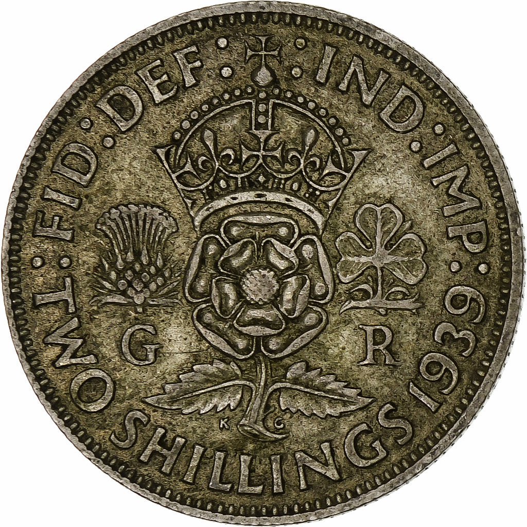 Great Britain, George VI, Florin, Two Shillings, 1939, EF(40-45), Silver, KM:855