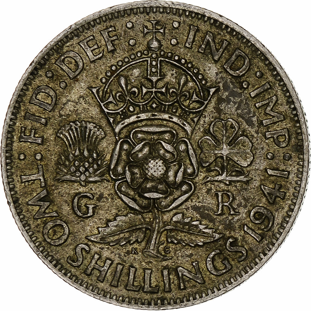 Wielka Brytania, George VI, Florin, Two Shillings, 1941, VF(30-35), Srebro
