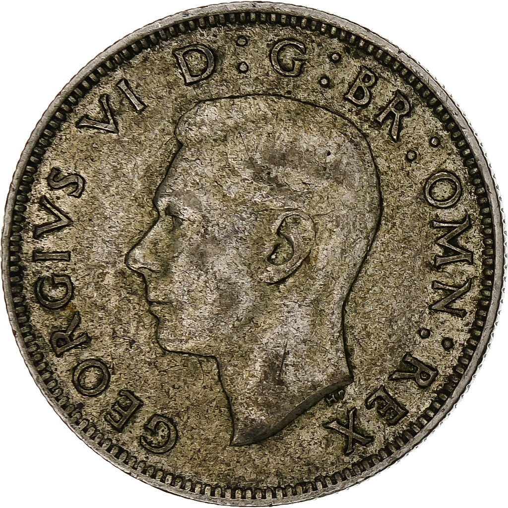Wielka Brytania, George VI, Florin, Two Shillings, 1942, VF(30-35), Srebro