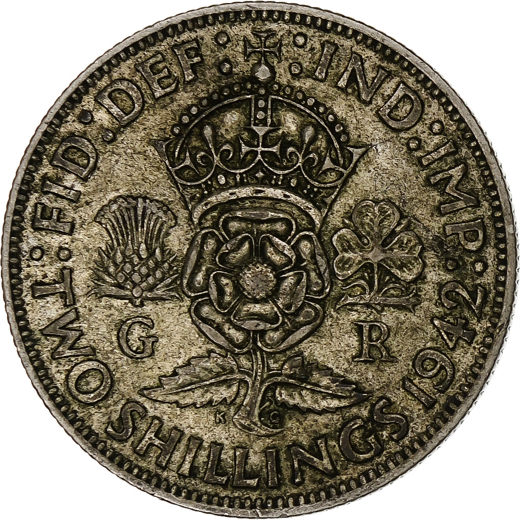 Wielka Brytania, George VI, Florin, Two Shillings, 1942, VF(30-35), Srebro