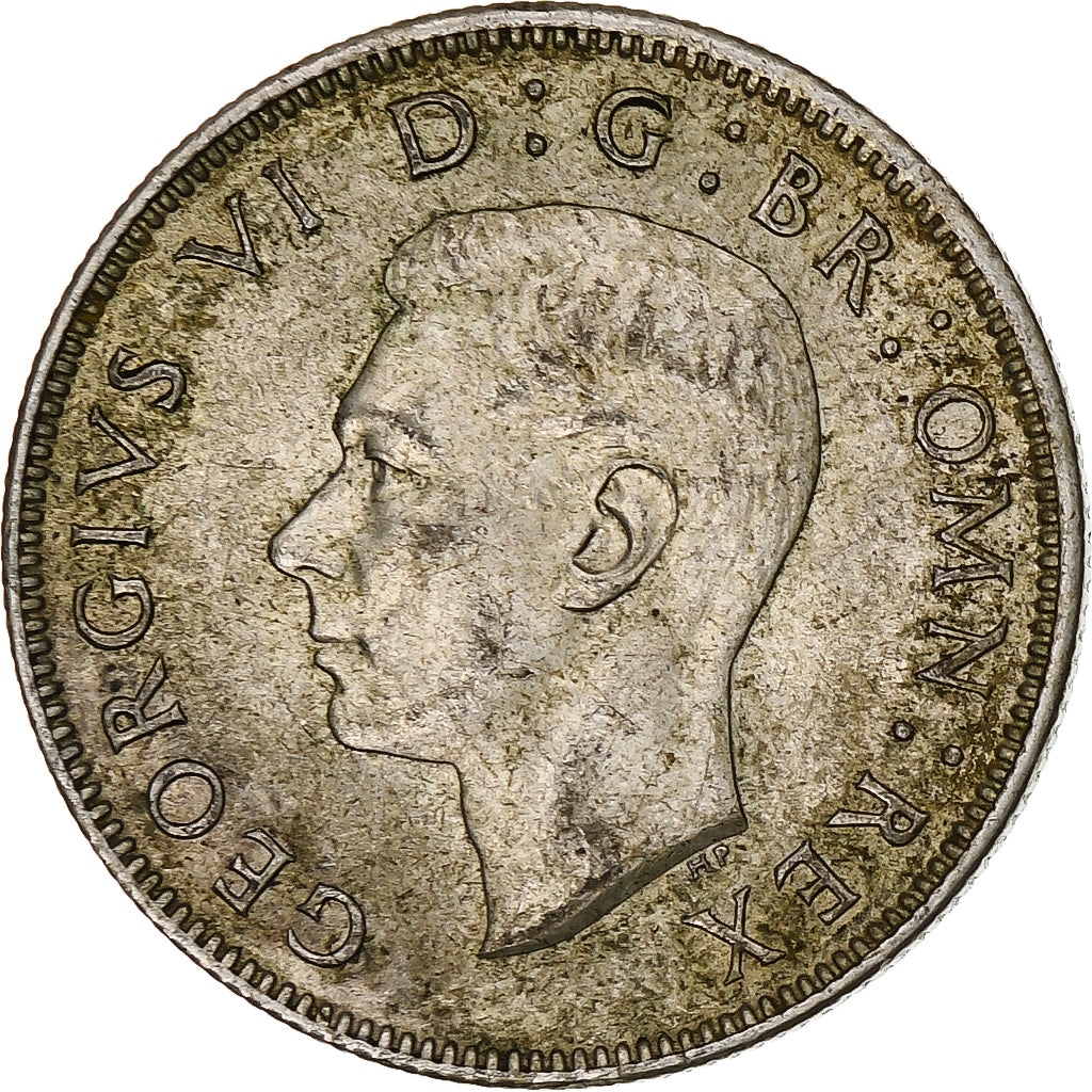 Wielka Brytania, George VI, Florin, Two Shillings, 1943, AU(50-53), Srebro