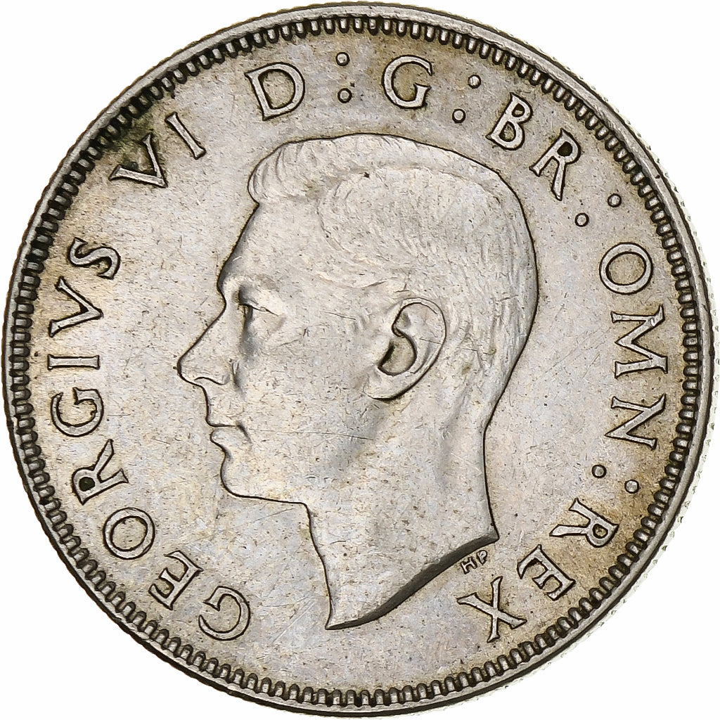 Great Britain, George VI, Florin, Two Shillings, 1945, AU(55-58), Silver, KM:855