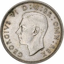 Great Britain, George VI, Florin, Two Shillings, 1945, AU(55-58), Silver, KM:855