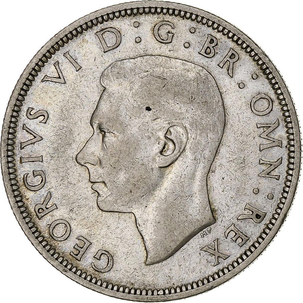 Grande-Bretagne, George VI, 1/2 Crown, 1938, TB+, Argent, KM:856