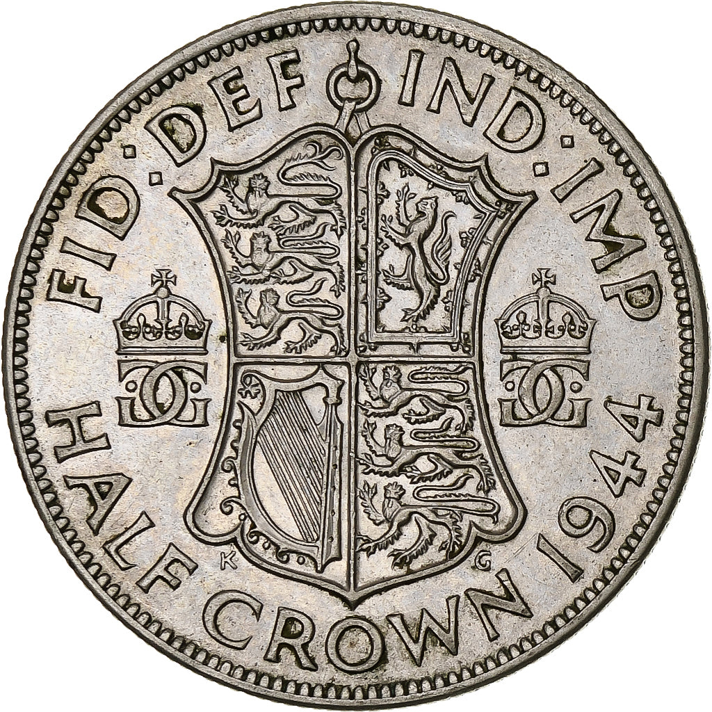 Great Britain, George VI, 1/2 Crown, 1944, AU(55-58), Silver, KM:856, Spink:4080