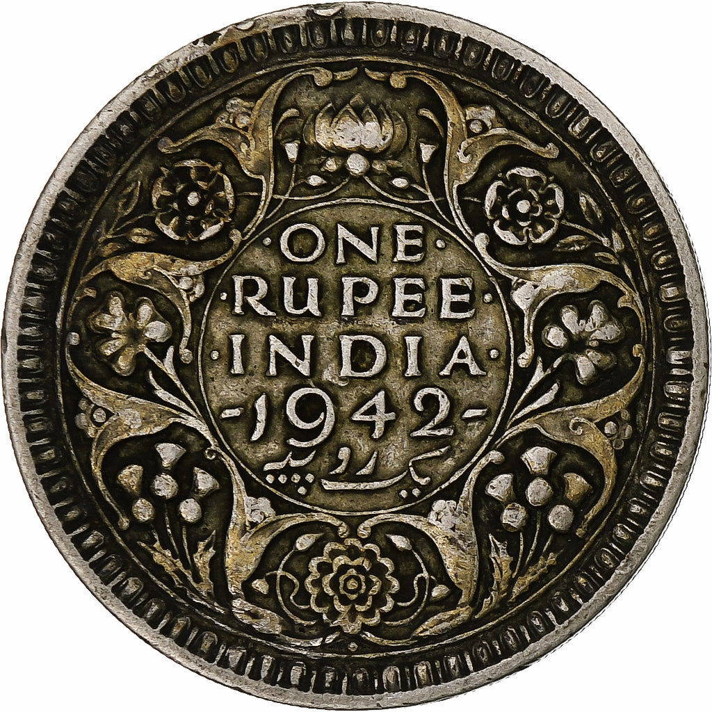 INDIA-BRITISH, George VI, Rupee, 1942, Bombay, EF(40-45), Silver, KM:557.1