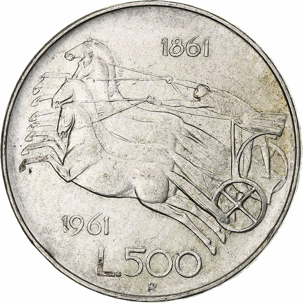 Itália, 500 Lire, 1961, Rome, AU(50-53), Prata, KM:99