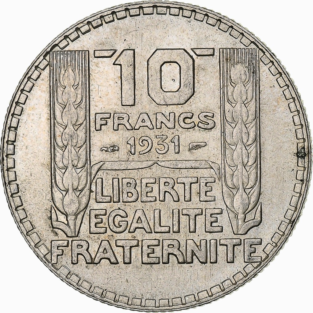 França, Turin, 10 Francs, 1931, Paris, AU(50-53), Prata, KM:878, Gadoury:801