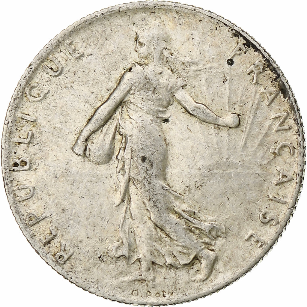 Francia, Semeuse, 50 Centimes, 1908, Paris, MBC, Plata, KM:854, Gadoury:420, Le