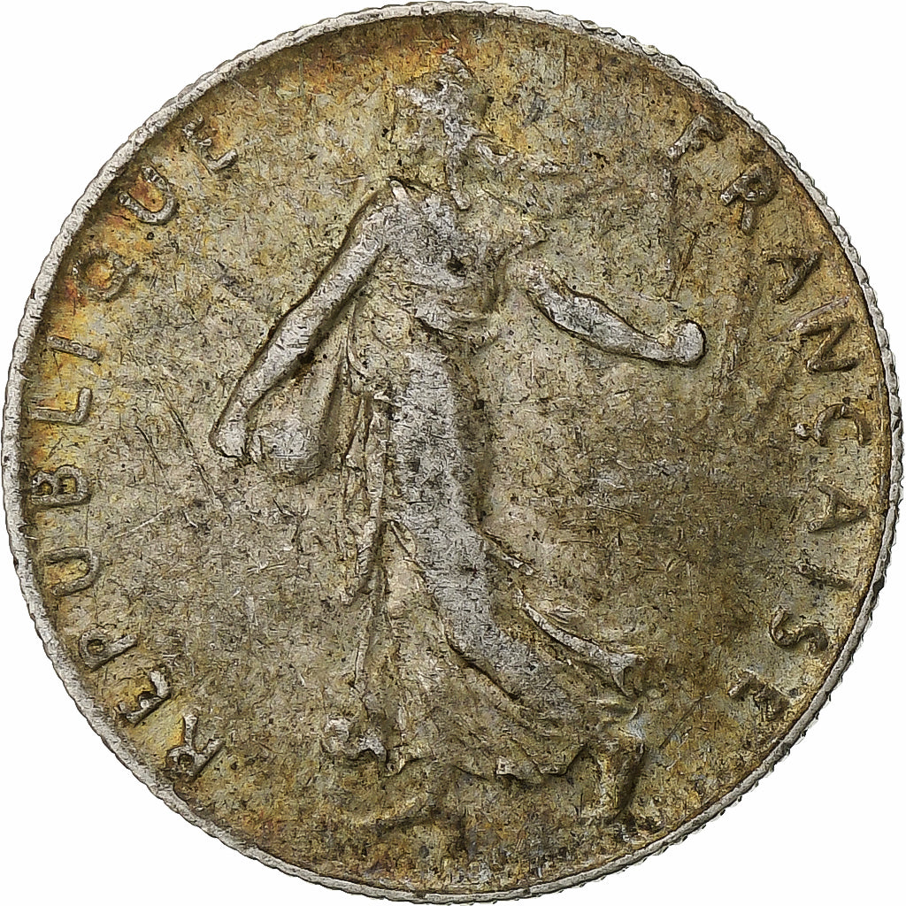 Francia, Semeuse, 50 Centimes, 1909, Paris, BC+, Plata, KM:854, Gadoury:420, Le