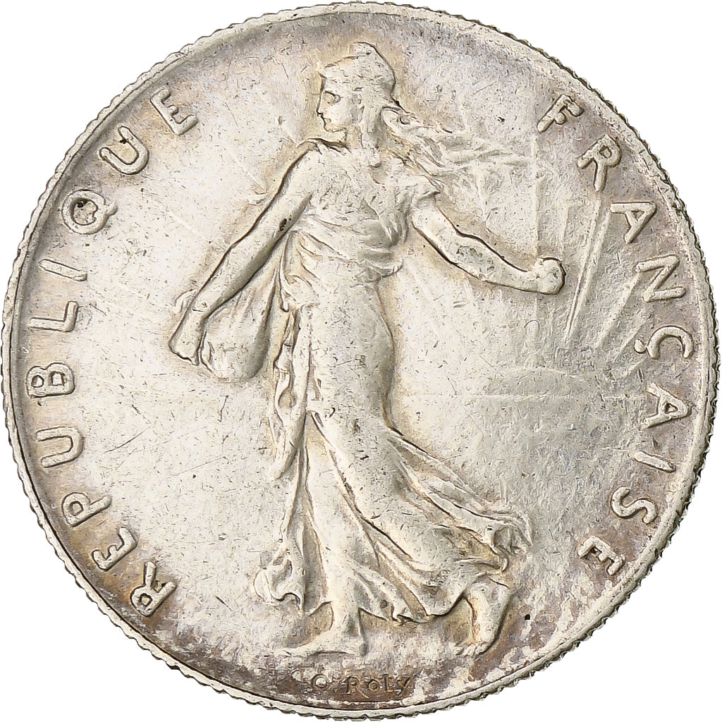 Francia, Semeuse, 50 Centimes, 1909, Paris, MBC, Plata, KM:854, Gadoury:420, Le