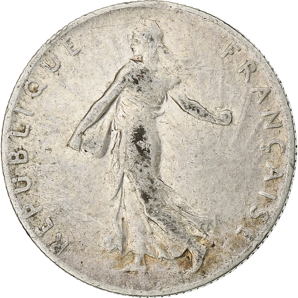 Francia, Semeuse, 50 Centimes, 1911, Paris, BC+, Plata, KM:854, Gadoury:420, Le
