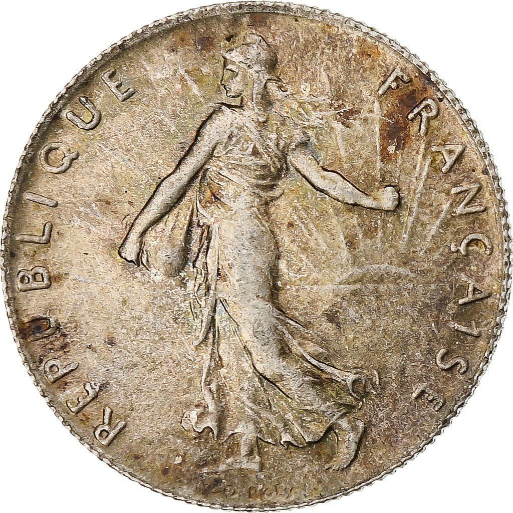 Francia, Semeuse, 50 Centimes, 1914, Paris, MBC+, Plata, KM:854, Gadoury:420, Le
