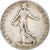 Francia, Semeuse, 50 Centimes, 1917, Paris, MBC, Plata, KM:854, Gadoury:420