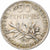 Francia, Semeuse, 50 Centimes, 1917, Paris, MBC, Plata, KM:854, Gadoury:420