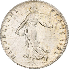 France, Semeuse, 50 Centimes, 1917, Paris, AU(55-58), Silver, KM:854