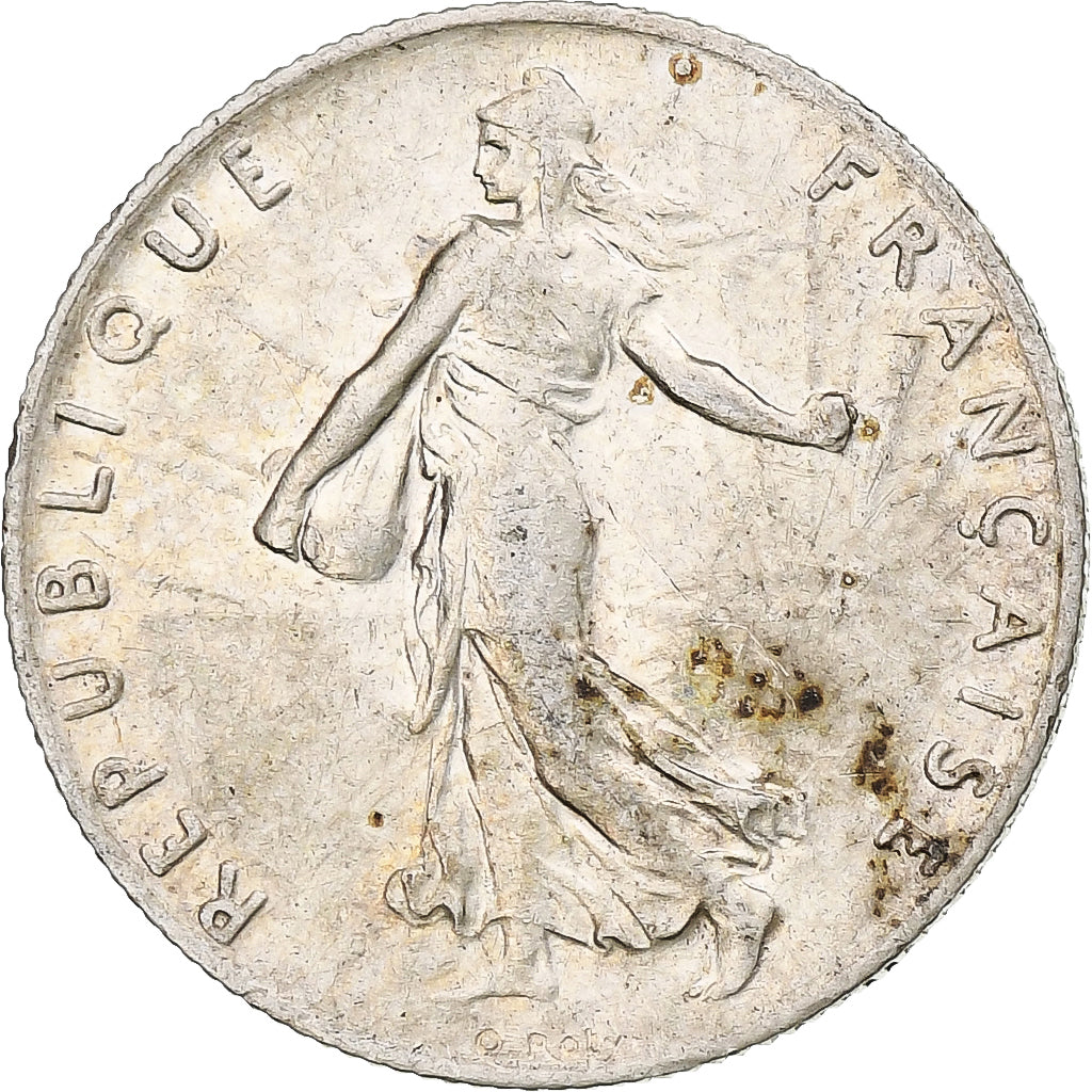 Francia, Semeuse, 50 Centimes, 1918, Paris, MBC, Plata, KM:854, Le Franc:F.190