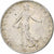 Francia, Semeuse, 50 Centimes, 1919, Paris, MBC, Plata, KM:854, Gadoury:429, Le
