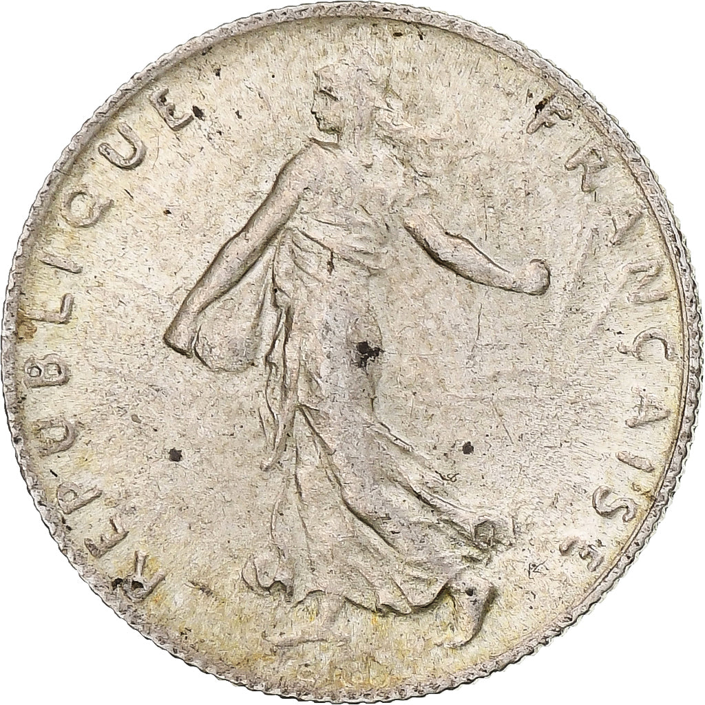 Francia, Semeuse, 50 Centimes, 1920, Paris, MBC+, Plata, KM:854, Gadoury:420, Le