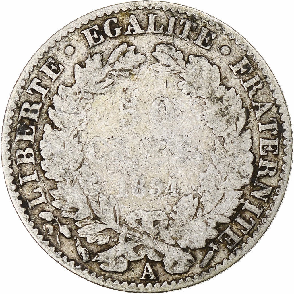 Frankreich, Cérès, 50 Centimes, 1894, Paris, SGE+, Silber, KM:834.1