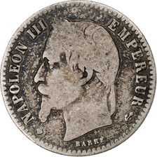 France, Napoleon III, Napoléon III, 50 Centimes, 1865, Strasbourg, B+, Argent