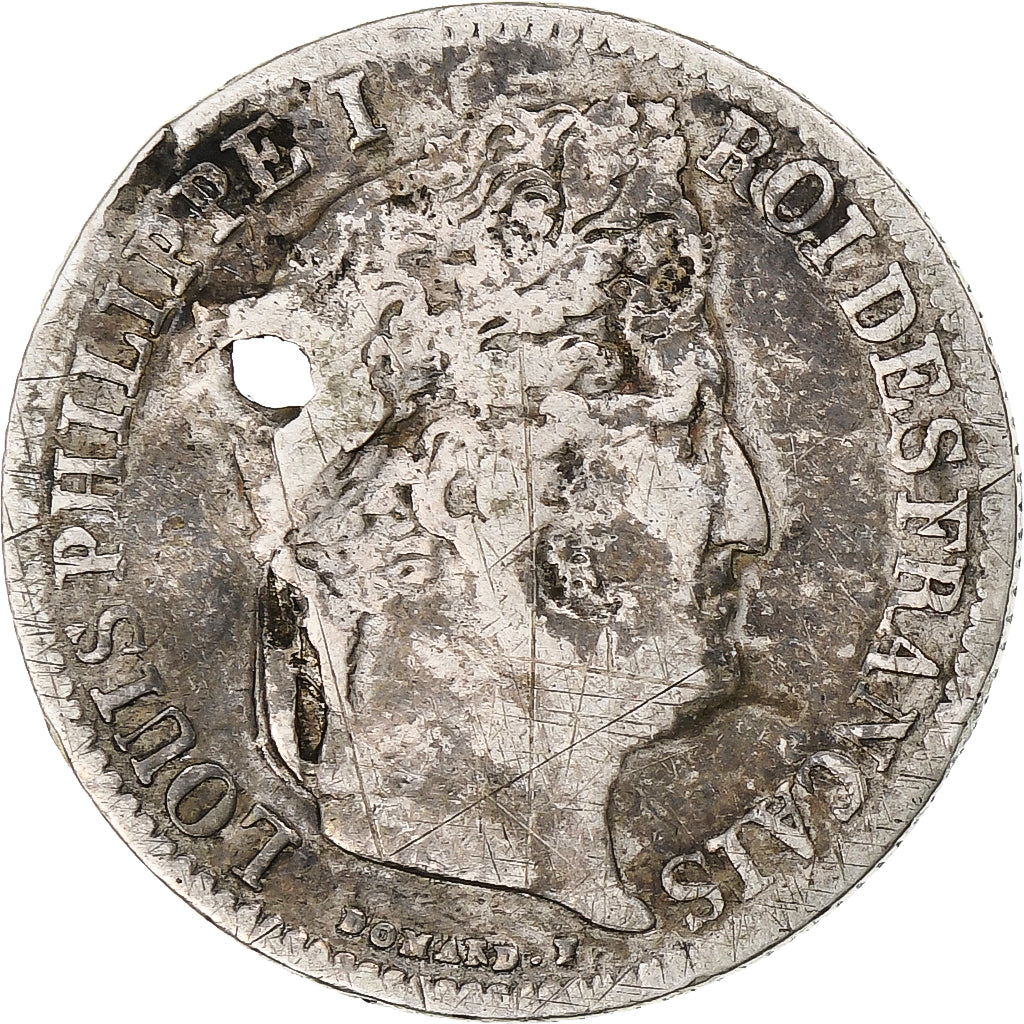 France, Louis-Philippe, 1/2 Franc, 1845, Rouen, F(12-15), Silver, KM:741.2