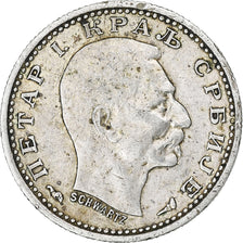 Servië, Peter I, 50 Para, 1915, Gorham Mfg. Co., Variety, ZF, Zilver, KM:24.3