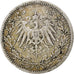 GERMANY - EMPIRE, 1/2 Mark, 1906, Karlsruhe, VF(20-25), Silver, KM:17