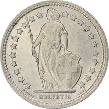 Switzerland, 1/2 Franc, 1957, Bern, AU(50-53), Silver, KM:23