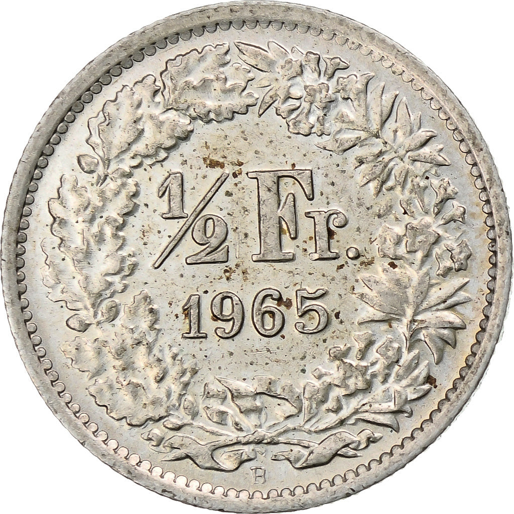 Schweiz, 1/2 Franc, 1965, Bern, VZ, Silber, KM:23