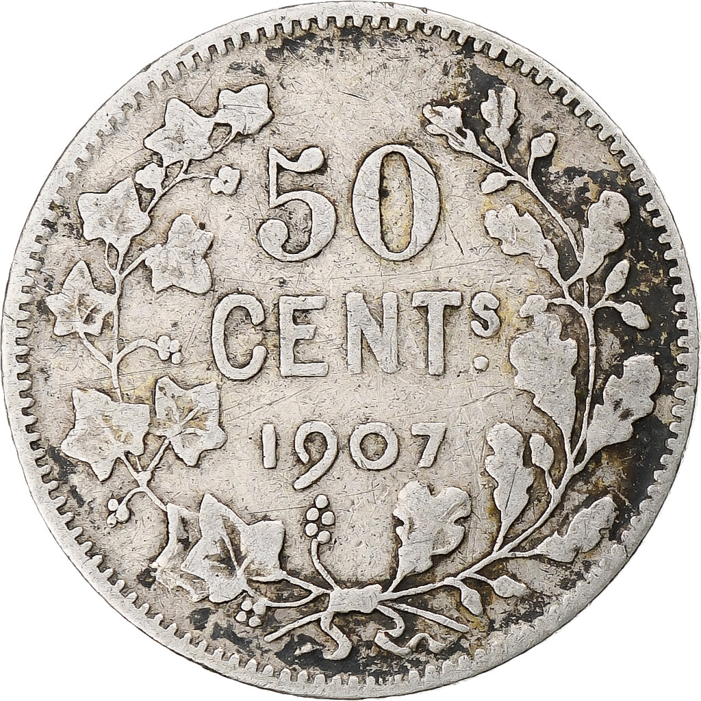 Belgique, 50 Centimes, 1907, TB+, Argent