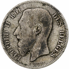 Belgia, Leopold II, 50 Centimes, 1899, VF(30-35), Srebro, KM:26