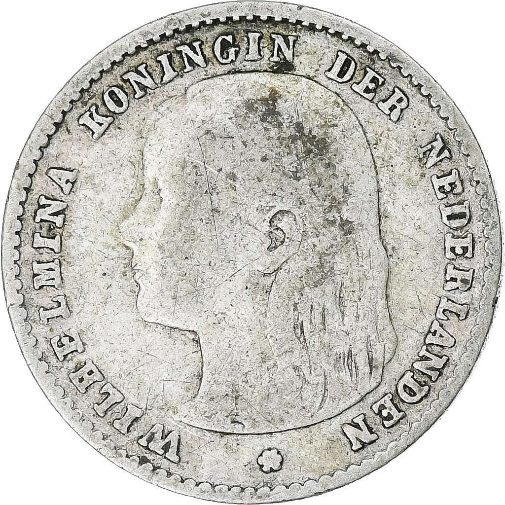 Holandia, Wilhelmina I, 10 Cents, 1897, VF(20-25), Srebro, KM:116