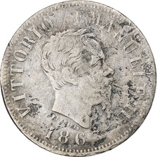 Italy, Vittorio Emanuele II, 50 Centesimi, 1863, Naples, EF(40-45), Silver