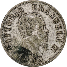 Italy, Vittorio Emanuele II, 50 Centesimi, 1866, Milan, VF(20-25), Silver