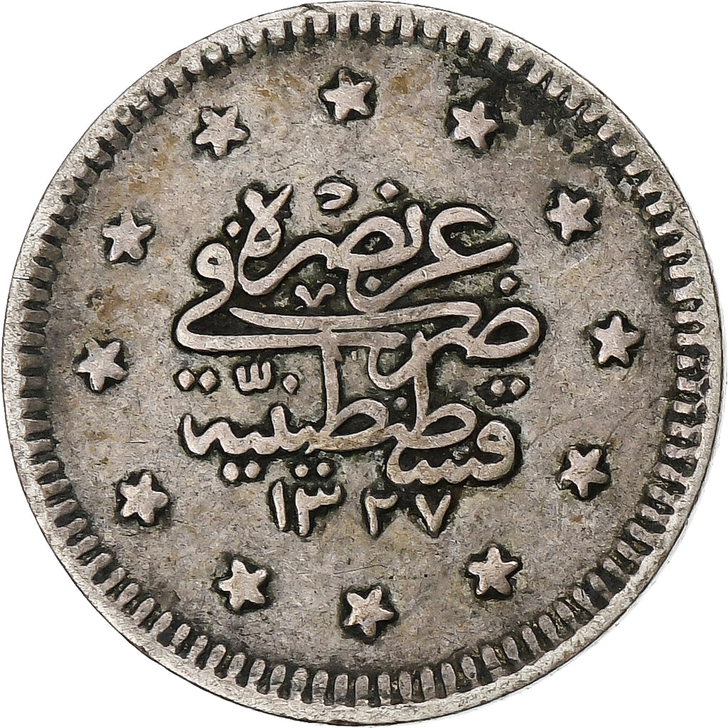 Turkey, Muhammad V, Kurush, 1910/AH1327, Qustantiniyah, VF(30-35), Silver