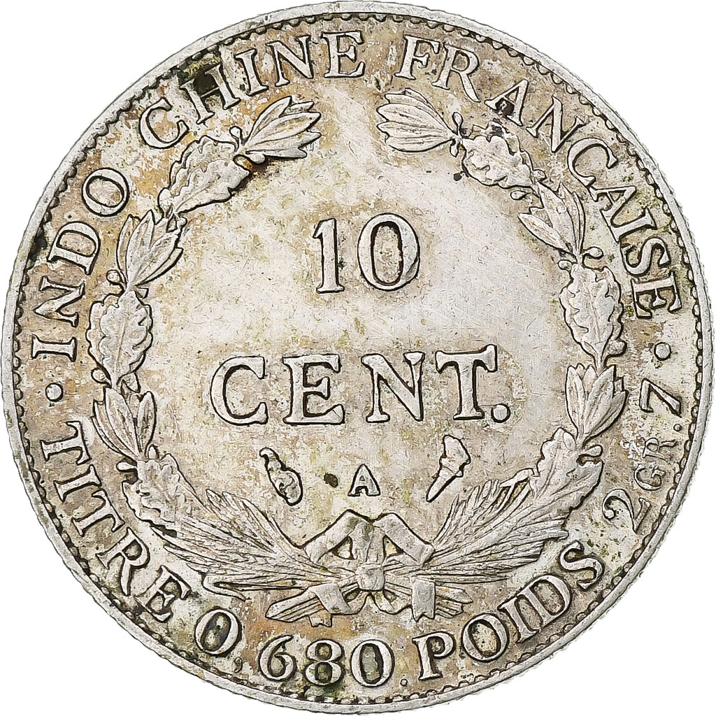 Coin, FRENCH INDO-CHINA, 10 Cents, 1924, Paris, AU(50-53), Silver, KM:16.1