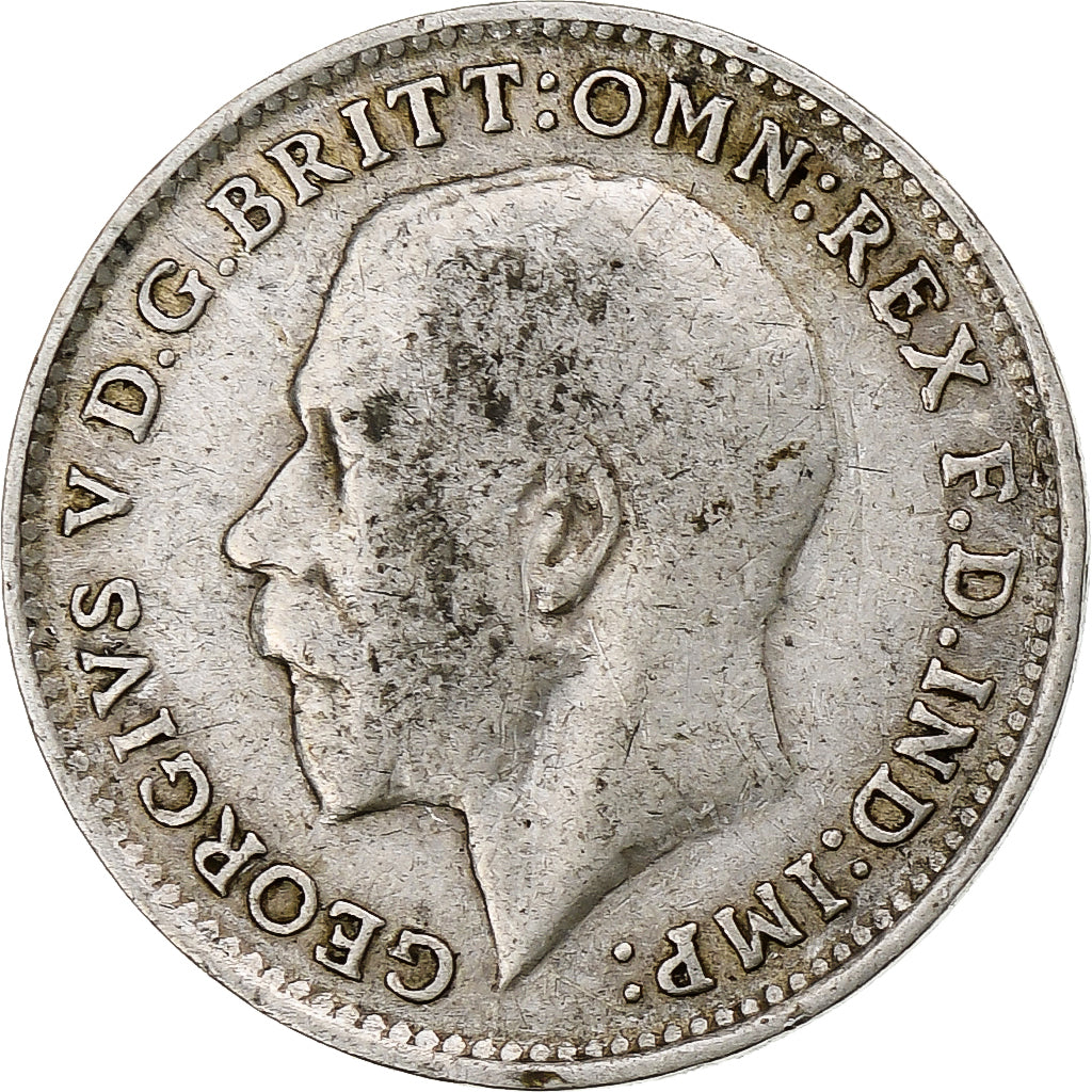 Great Britain, George V, 3 Pence, 1916, VF(30-35), Silver, KM:813