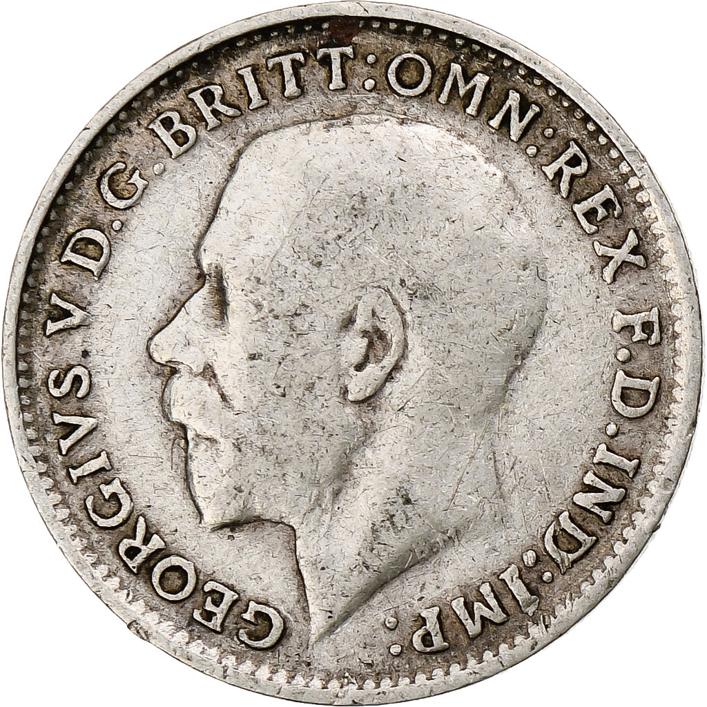 Wielka Brytania, George V, 3 Pence, 1917, VF(30-35), Srebro, KM:813