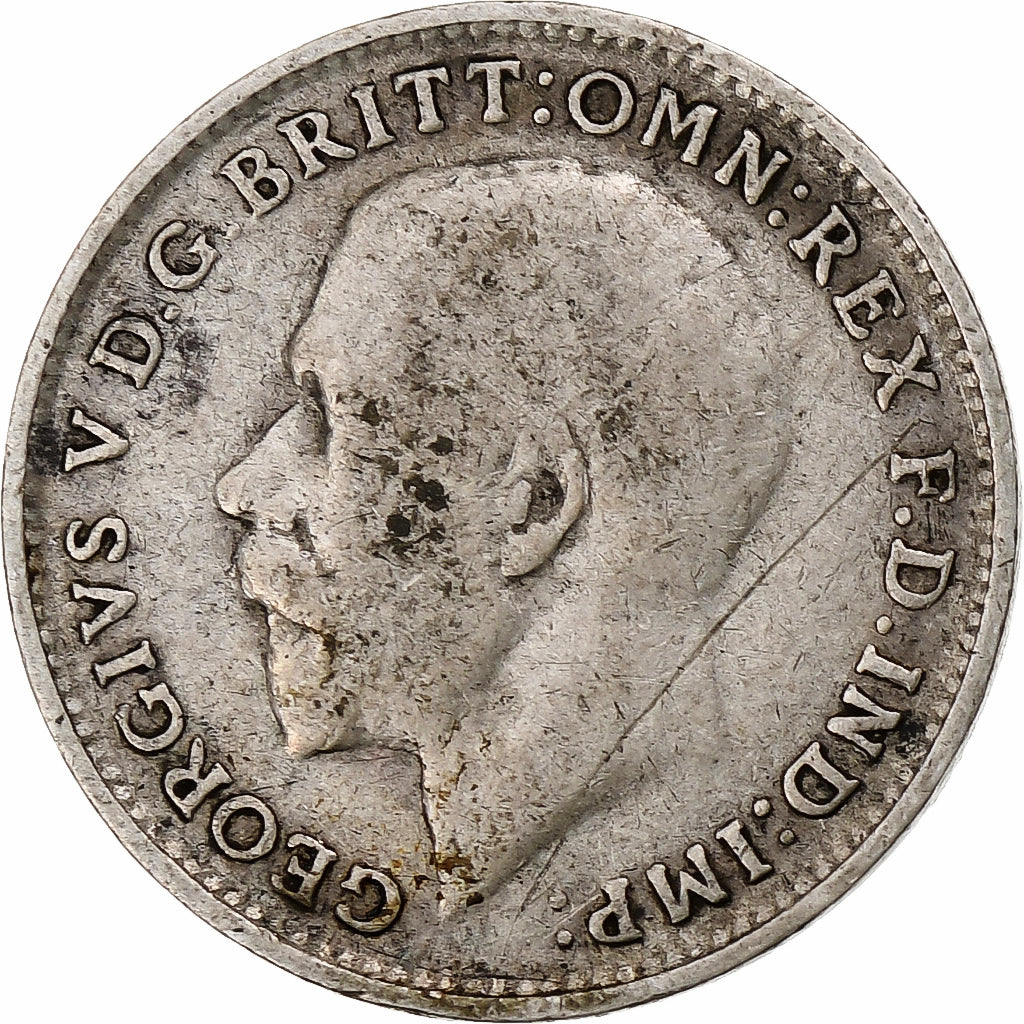 Groot Bretagne, George V, 3 Pence, 1918, FR, Zilver, KM:813