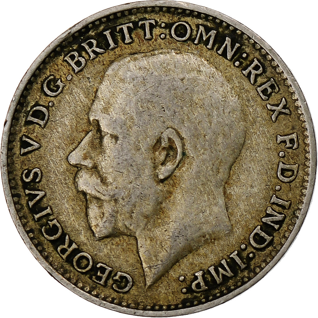 Munten, Groot Bretagne, George V, 3 Pence, 1921, FR+, Zilver, KM:813a
