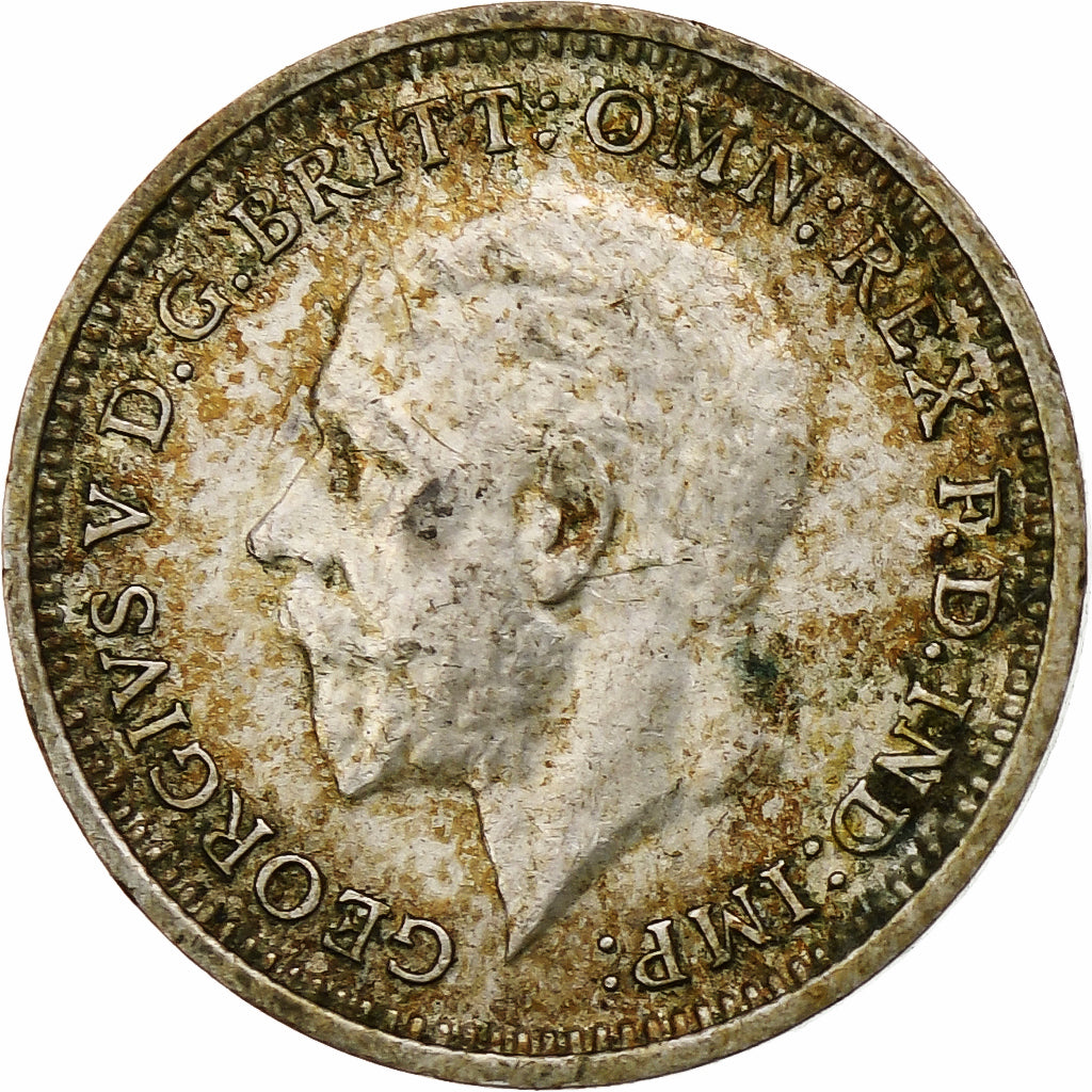 Wielka Brytania, George V, 3 Pence, 1936, AU(55-58), Srebro, KM:827