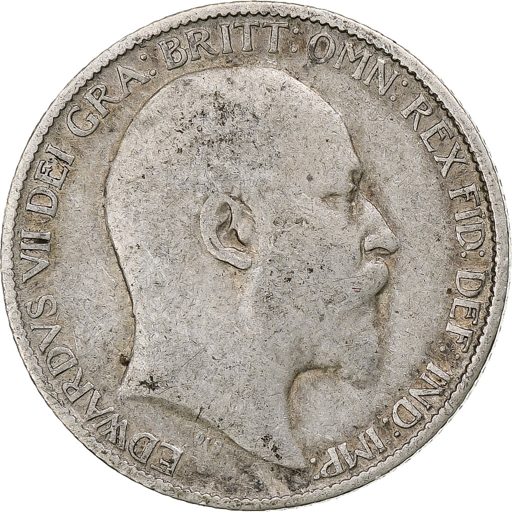 Great Britain, Edward VII, 6 Pence, 1910, VF(20-25), Silver, KM:799