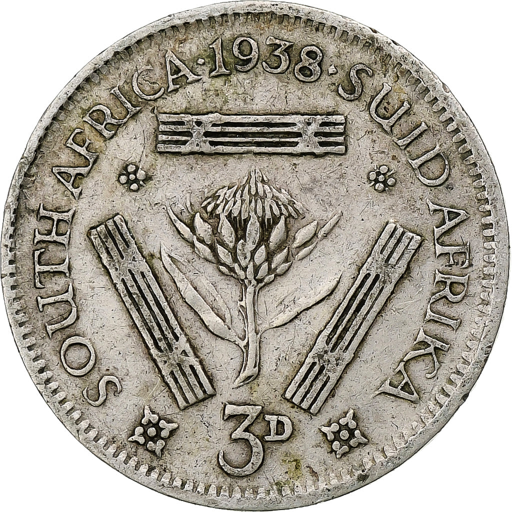 Południowa Afryka, George VI, 3 Pence, 1938, EF(40-45), Srebro, KM:26