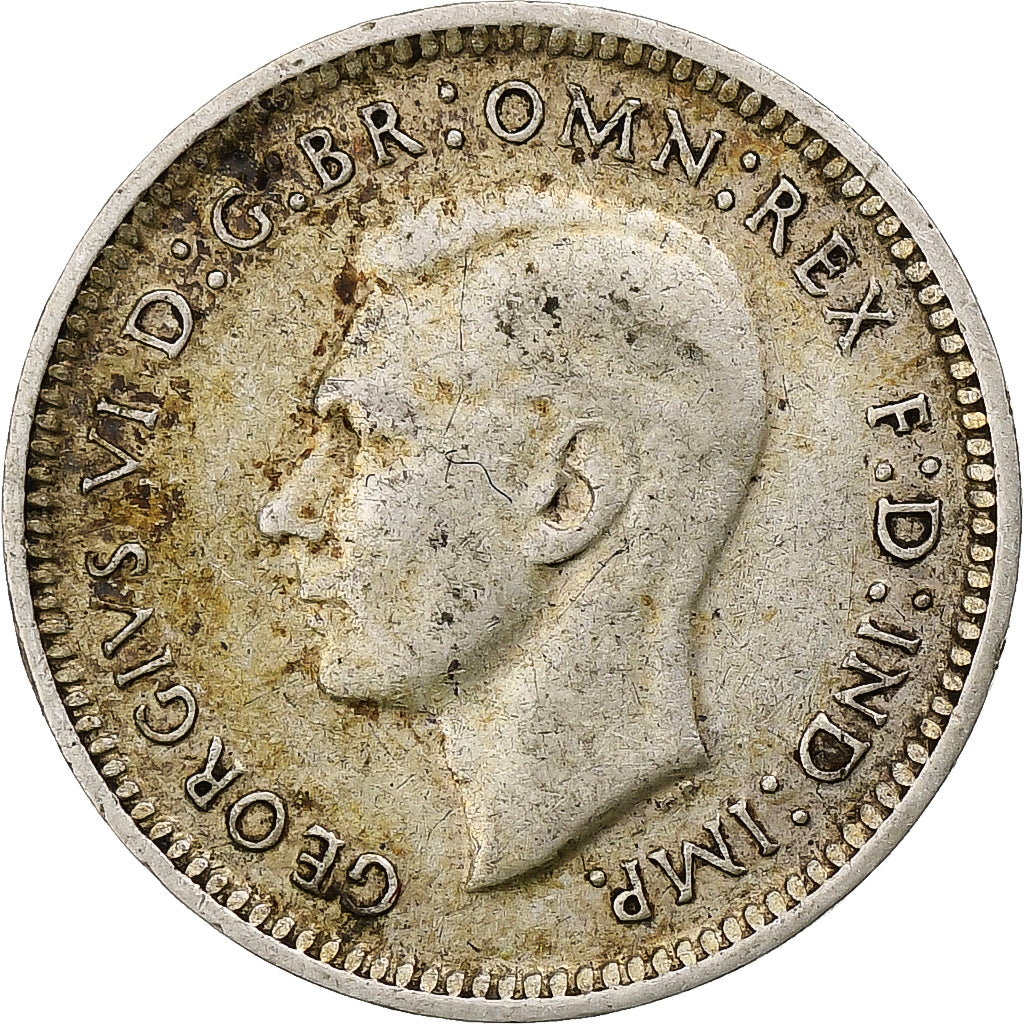 Australia, George VI, Threepence, 1944, San Francisco, EF(40-45), Silver, KM:37