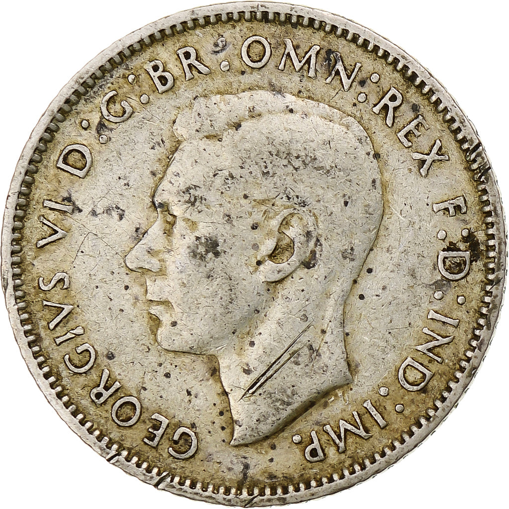 Australia, George VI, Sixpence, 1943, Denver, BB, Argento, KM:38